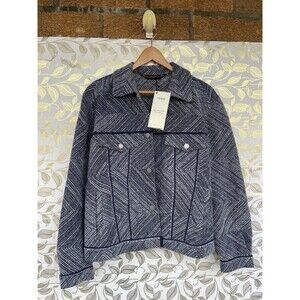 NWT IVKO Stone Blue Cotton Jacket 36 | Boutique Knitwear | READ - Minor Flaw